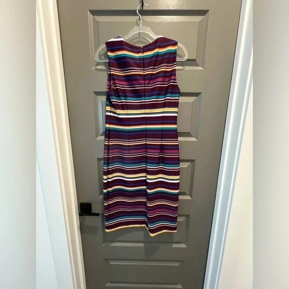 Calvin Klein A Line Striped Multicolor Dress Size 10 - Picture 8 of 16